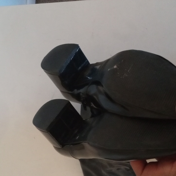 COPY - Women's Black Patent Leather Ankle Boots Booties Size 8 - Picture 8 of 13